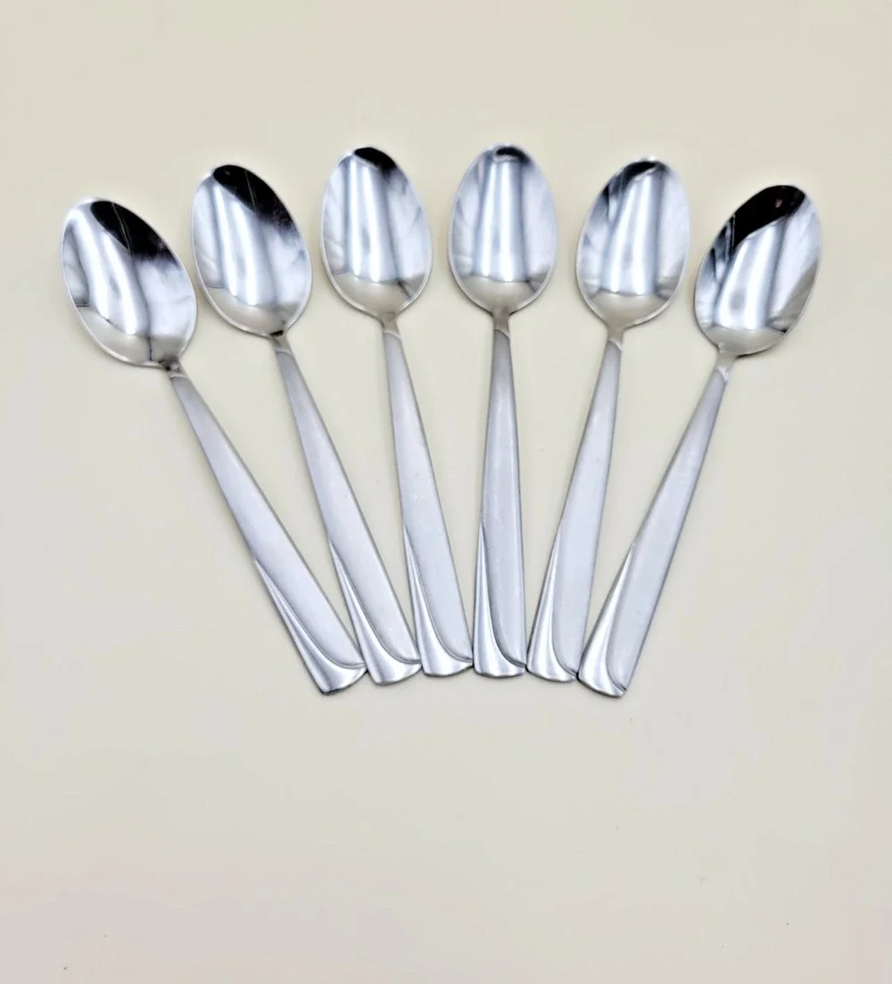 Set of 6 Oneida MADELINE Teaspoon Stainless Steel Flatware Spoon